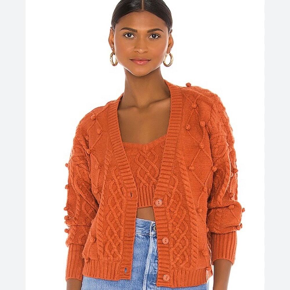 For Love & Lemons Florentina Button Down Cardigan in Ginger Small - Picture 10 of 10